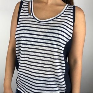 Calvin Rucker Blue and white tank top